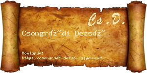Csongrádi Dezső névjegykártya